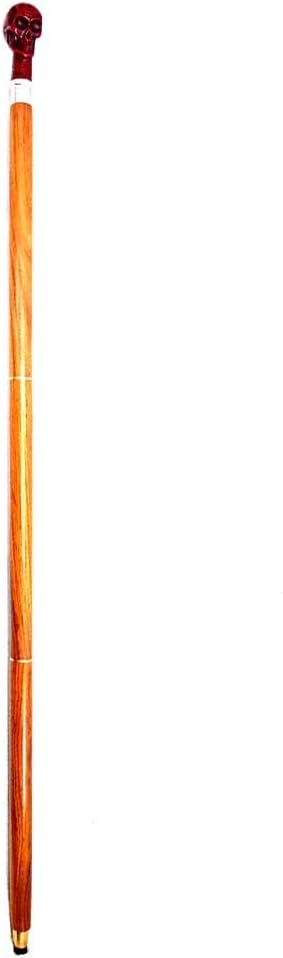 Antique Vintage Solid Skull Head Handle Hardwood Walking Stick, Premium Wooden Handmade Skull Handle in Antique Finish Cane for Men, Women, Elderly People Cane