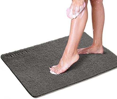 Sutera - Slide Guard Bath Mat | Non Slip Bath Shower Mat 23.6 x 17.5 Inch, Rubber Bathtub Mat, Bathroom Tub Mat for Wet Areas, Drains Odor Anti Slim Shower Floor Mat