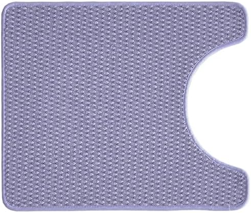 Toilet Rug, Thin Toilet Rugs U Shaped Washable Non Slip Absorbent Quick Dry Low Pile Toilet Mat, Lavender 20"x24" U Shape