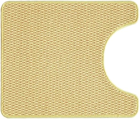 Toilet Rug, Thin Toilet Rugs U Shaped Washable Non Slip Absorbent Quick Dry Low Pile Toilet Mat, Yellow 20"x24" U Shape