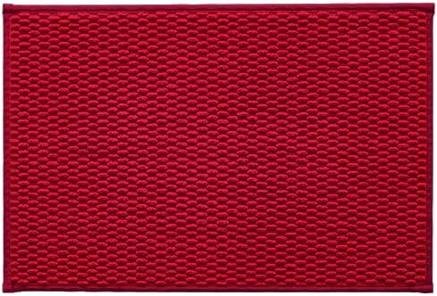 Christmas Bathroom Rugs Non Slip Washable, Super Absorbent Thin Bath Mat Small Quick Dry Low Pile Bathroom Rug, Red 16"x24"