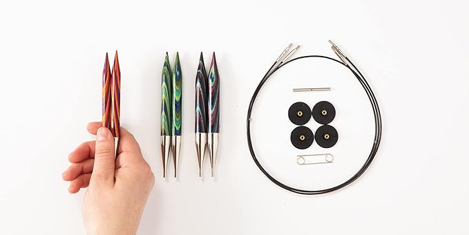 Knit Picks Options Wood Interchangeable Knitting Needle Set: Bulky Edition (Mosaic)