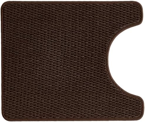 Toilet Rug, Thin Toilet Rugs U Shaped Washable Non Slip Absorbent Quick Dry Low Pile Toilet Mat, Brown 20"x24" U Shape
