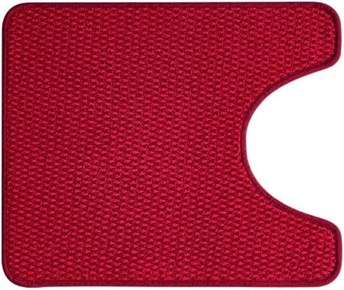 Christmas Toilet Rug, Thin Toilet Rugs U Shaped Washable Non Slip Absorbent Quick Dry Low Pile Toilet Mat, Red 20"x24" U Shape