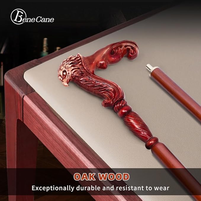 BeneCane Handmade Wooden Walking Cane for Men and Women, Detachable Eagle Handle Walking Stick, Fashionable Unisex Cane with Ergonomic and Comfort Grip Handle