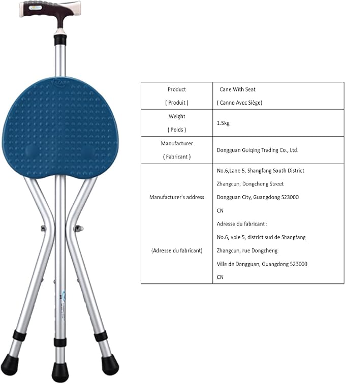 Hold 440 lbs Folding Canes with Seat Walking Stick Height Adjustment Cane Seat Capacity Frosted Handle with Magnetic Therapy Stone Crutches Stool