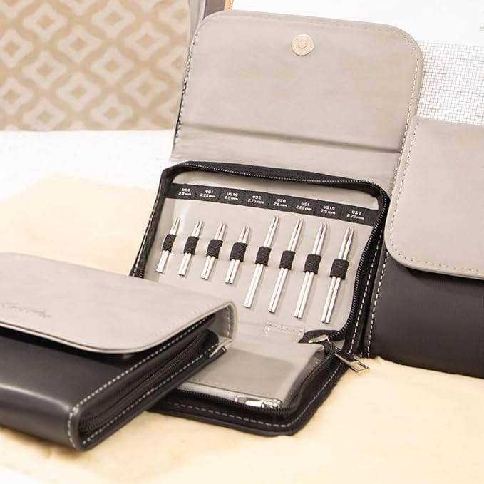 KnitPro Stelo Petite Mini Interchangeable Needle Set 2" (5cm) & 3" (7.5cm) | 4 US Sizes (0 to 2)