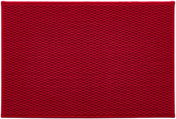 Christmas Bathroom Rugs Non Slip Washable, Super Absorbent Thin Bath Mat Small Quick Dry Low Pile Bathroom Rug, Red 20"x30"