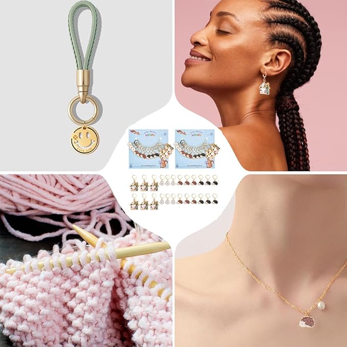 NBEADS 24 Pcs Hedgehog Stitch Markers, Alloy Enamel Crochet Stitch Marker Charms Removable Dangle Locking Stitch Marker for Knitting Weaving Sewing Accessories Quilting Jewelry Making