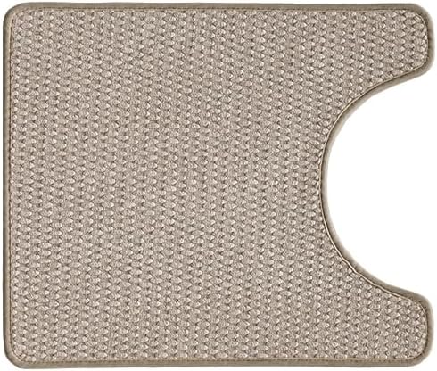 Toilet Rug, Thin Toilet Rugs U Shaped Washable Non Slip Absorbent Quick Dry Low Pile Toilet Mat, Beige 20"x24" U Shape