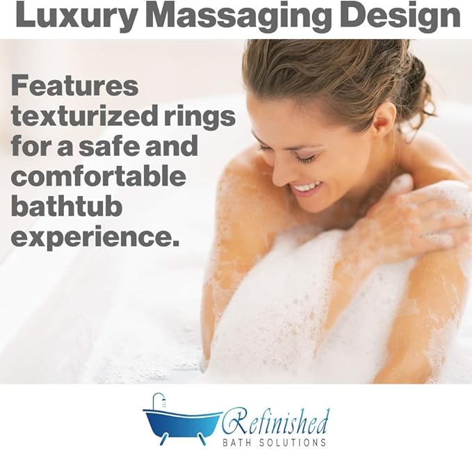 The Original Refinished Bathtub Mat - No Suction Cup Bath Mat, Designed for Textured and Refinished Bathtubs Made of Rubber Not Cheap Plastic, Great for Children and Elderly (Pink)