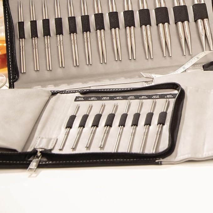 KnitPro Stelo Petite Midi Interchangeable Needle Set 4" (10cm) & 5" (12.5cm) | 4 US Sizes (0 to 2)