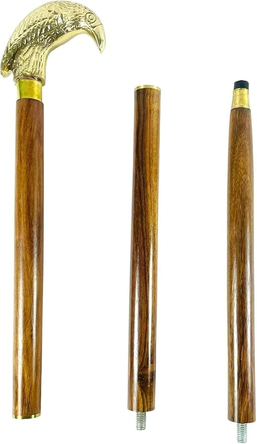 All Black Snake Handle Spiral Wooden Walking Cane