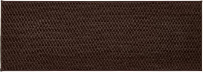 Bathroom Runner Rugs, Long Bath Mat Runner Washable Thin Quick Dry Low Pile Bathroom Runner Rugs Non Slip, Brown 24"x70"