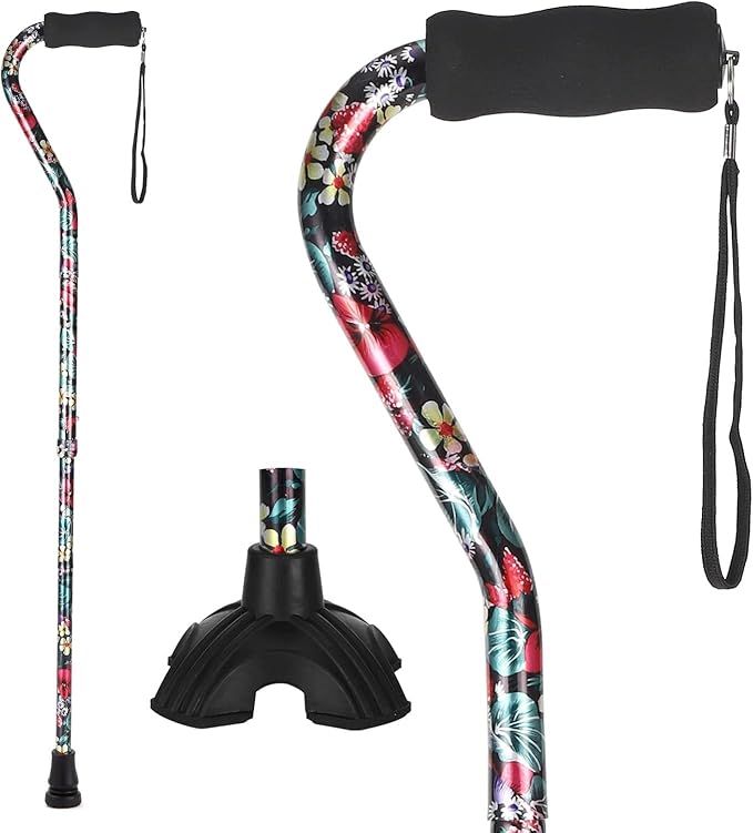 Elegant Walking Cane for Women, Foldable & Adjustable Cane for Seniors with Self-Standing Tip | Lightweight Mobility Aid for Stability & Balance Support