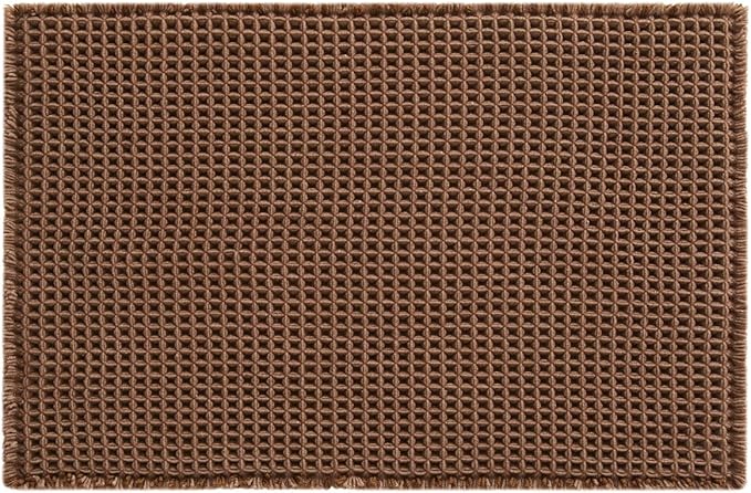 Waffle Bath Mat, Boho Bathroom Rugs Non Slip Washable Super Absorbent Quick Dry Bath Mat Farmhouse Bathroom Decor, 30"x20" Mocha
