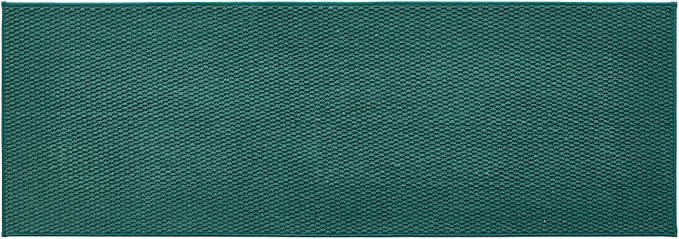Bathroom Runner Rugs, Long Bath Mat Runner Washable Thin Quick Dry Low Pile Bathroom Runner Rugs Non Slip, Dark Green 24"x70"