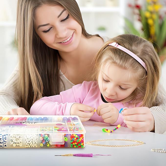 ATTERET 2070Pcs Embroidery Floss Kit for Friendship Bracelets with Alphabet, Pearl, and Large & Small Colored Beads, Tassels & Silver Charms, Great Bracelet Making Kit for Adults