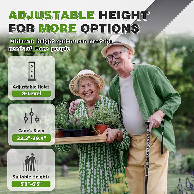 BigAlex Lightweight Collapsible Walking Cane with Soft Comfortable TPR Handle for Seniors and Elderly Adults, Larger Handle for Comfort, Adjustable Support Stick, Portable Travel Aid for Men & Women
