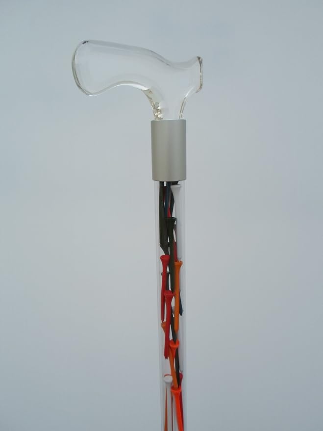 Elegant Acrylic Designer Walking Cane (34", Multi-Color Golf Tees)