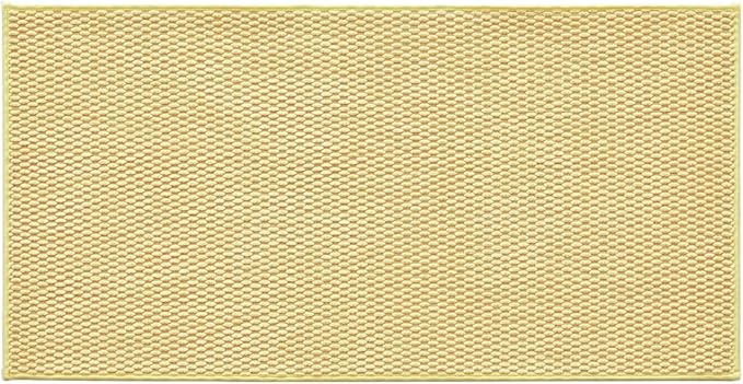 Bathroom Rugs Non Slip Washable, Super Absorbent Thin Bath Mat Quick Dry Low Pile Bathroom Rug, Yellow 24"x47"