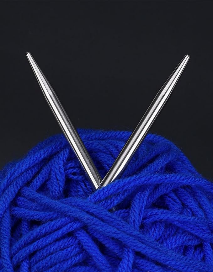 Stainless Steel Circular Knitting Needles Set Round Metal 16 Inch Kit Size (0/2.5/6/8/10/13)