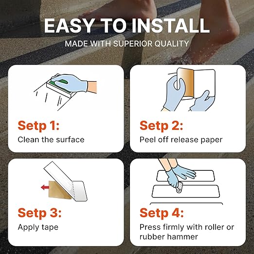 NORTHSKY Olympia 4 Inch x 60 Foot Anti Slip Tape, 45-Grit Friction, Non-Slip Traction Grip for Stairs, Waterproof Grip Tape Safety Non Skid Tape for Steps Anti-Slip Traction Tape Black