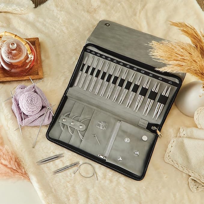 KnitPro Stelo Grande Special Interchangeable Needle Set 4" (10cm) | 13 US Sizes (2.5 to 15)