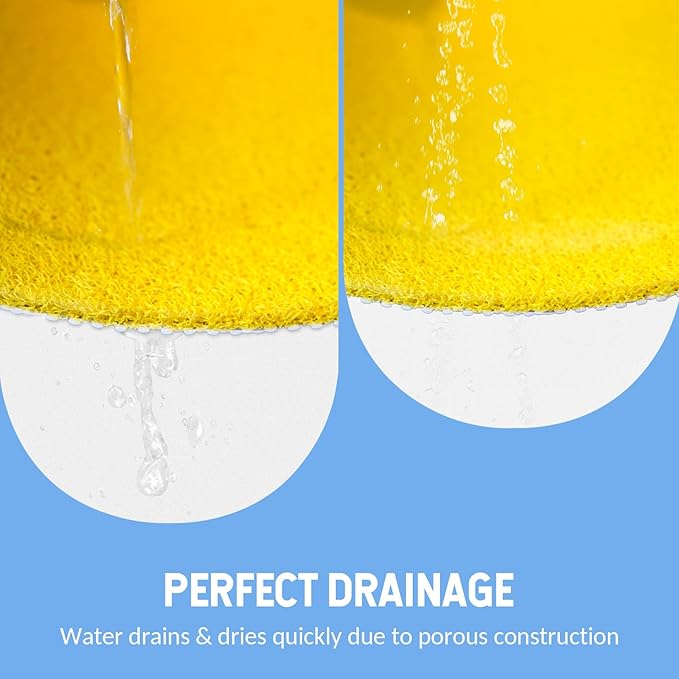 Non-Slip Bathtub Mat, Anti Slip Shower Mat, Fast Drying Bathtub Mats, Foot Scrubber Mat, Anti Slip Mat for Tub, Floor, Bathroom, Kitchen, Home, Hotel (Yellow 32"×17")