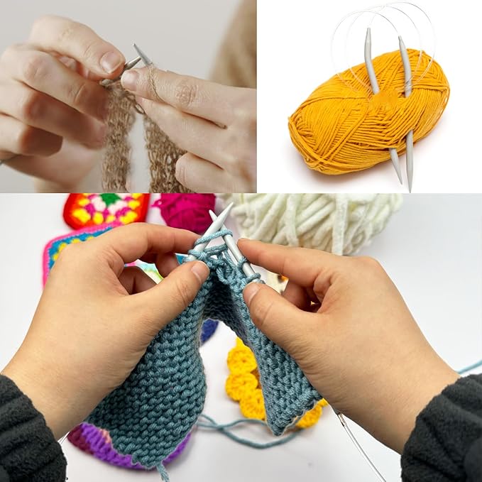 Circular Knitting Needles 32 Inch (80cm) Length Premium Aluminum Round Knitting Needles for Handmade Knitting DIY Size US 9(5.5mm)