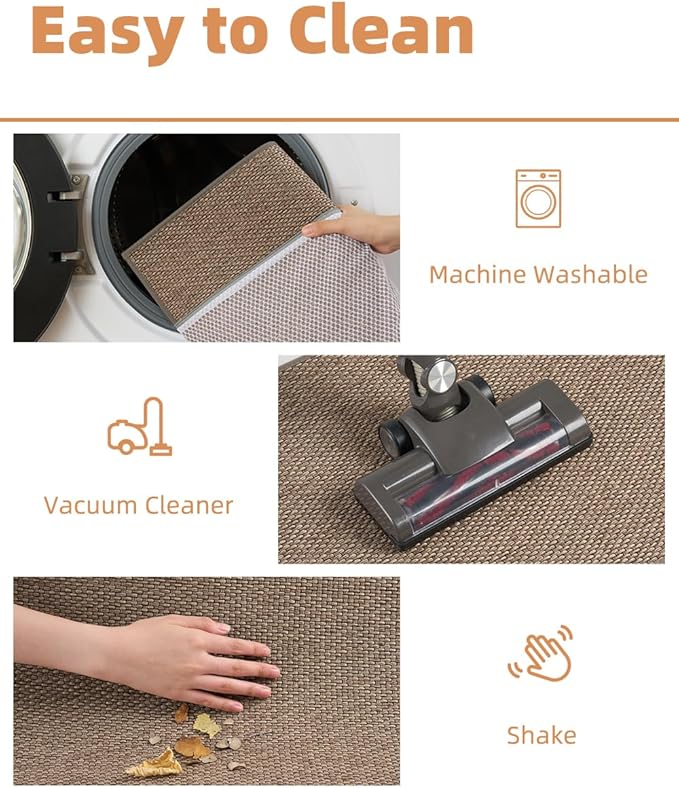 PADOOR Braided Toilet Rugs U Shaped, Non Slip Toilet Mats for Bathroom Floor Machine Washable Super Absorbent Contour Bath Rugs for Toilet Mat Quick Dry U Shaped Toilet Rug, 20''x24'' Brown