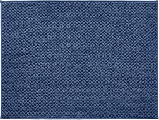 Large Bathroom Rugs Non Slip Washable Bath Rugs Super Absorbent Bathroom Rug Thin Quick Dry Low Pile Bath Mats, Navy Blue 36"x48"