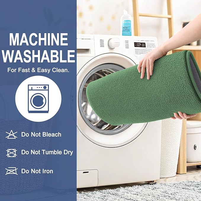 OLANLY Thick Memory Foam Bath Mat Rug 36x24, Extra Soft Absorbent Bathroom Rug, Quick Dry Bath Mats, Non-Slip, Machine Washable Carpet for Bathroom, Tub and Shower, Home Decor Accessories, Olive Green