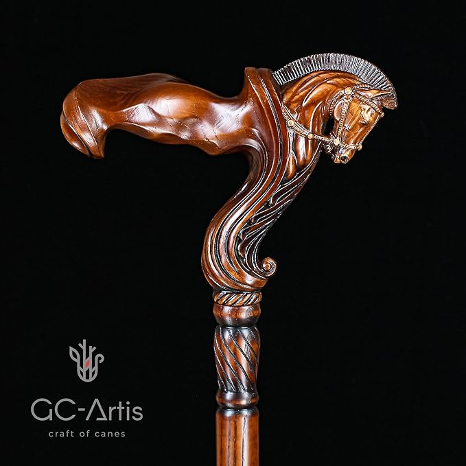 Luxury Handmade Wooden Walking Cane – Premium Carved Solid Wood, Ergonomic Comfort Grip, Designer Canes for Men & Women, Elegant Fashionable Walking Stick 36