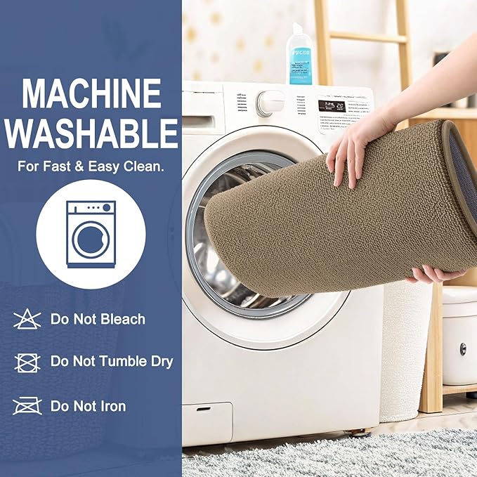 OLANLY Thick Memory Foam Bath Mat Rug 47x24, Extra Soft Absorbent Bathroom Rug, Quick Dry Bath Mats, Non-Slip, Machine Washable Carpet for Bathroom, Tub and Shower, Home Decor Accessories, Tan