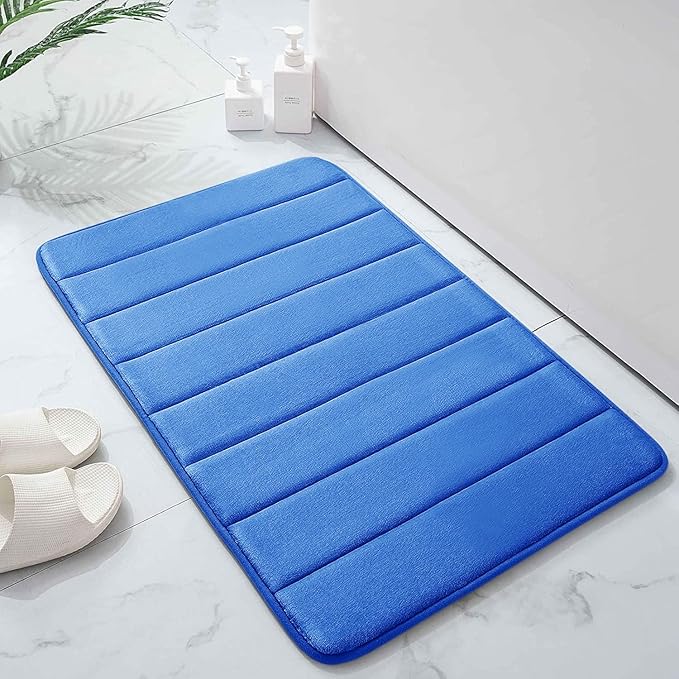 Buganda Memory Foam Bath Mat, 24" x 16", Ultra Soft and Non-Slip Bathroom Rugs, Water Absorbent and Machine Washable Bath Rug for Bathroom, Shower, and Tub, Royal Blue