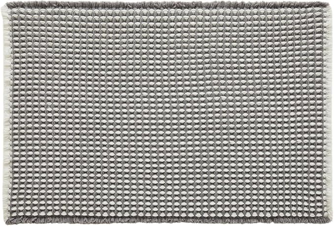 Waffle Bath Mat, Boho Bathroom Rugs Non Slip Washable Super Absorbent Quick Dry Bath Mat Farmhouse Bathroom Decor, 30"x20" Grey and White