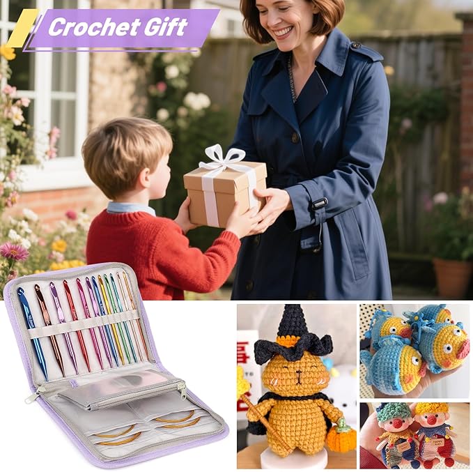 Coopay Tunisian Crochet Hooks Set, 12-Size (3.0mm-10.0mm) Interchangeable Crochet Hooks with 4 Cables (40/60/80/100cm), Smooth & Ergonomic, Perfect for Crocheting Blankets, Dolls, Shawls - Ideal Gifts