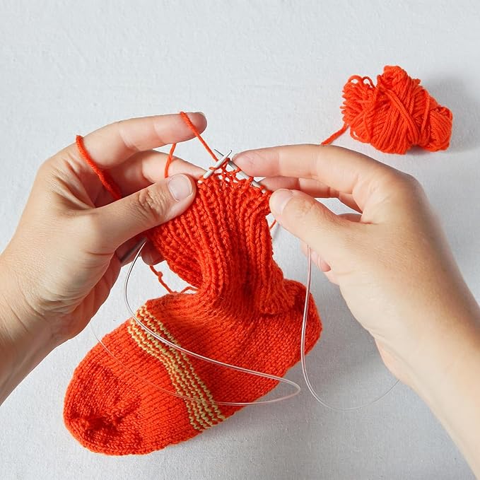 uxcell Aluminum Circular Knitting Needle US Size 24 Inch (60cm) Length Size US 9 (5.5mm) Round Knitting Needle for Handmade Projects DIY Knitting