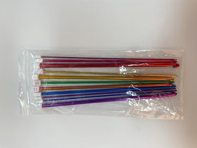 Coopay Long Crochet Hook Set, 11pcs Tunisian Multicolor Afghan Crochet Needles for Crocheting, 2mm(B)-8mm(L), Great Knitting & Crochet Supplies Tool for Beginner, Crocheter & Knitter