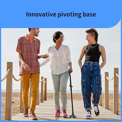 Medline TriGlide Folding Cane, Mimics Ankle Movement, Adjusts 32-37", 350 Ibs. Capacity, Black - For Seniors & Adults While Walking, Balance, Mobility Aid