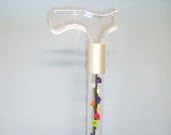 Elegant Acrylic Designer Walking Cane (29", Multi-Color Silk Roses)
