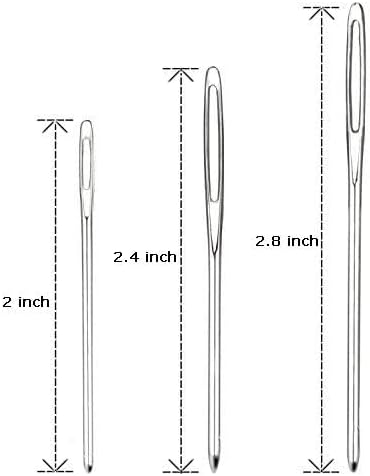 Hekisn Large-Eye Blunt Needles, Stainless Steel Yarn Knitting Needles, Sewing Needles, Crafting Knitting Weaving Stringing Needles,Perfect for Finishing Off Crochet Projects (9 Pieces)