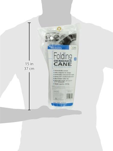 DMI Sports Walking Cane or Stick, Foldable Cane for Men, Women, Seniors and Handicapped Adjusts from 33-37" in 1 inch increments with Ergonomic Wood Handle,Supports up to 250 Pounds