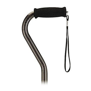 Nova Joy Designer Offset Quad Cane for Seniors - Unisex Adjustable Lightweight Walking Aid with Foam Handle, Wrist Strap and Anti-Rattle Lock - Essential Mobility Support - Houndstooth