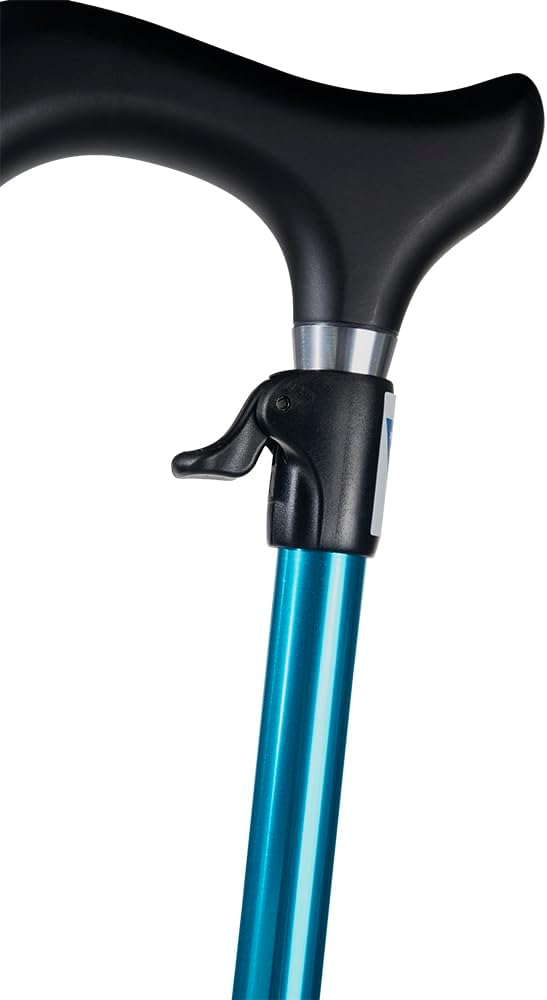 VMS QuickFit Trigger Adjustable Walking Cane - 300 lbs Capacity, Effortless Height Adjustment, Durable Aluminum Tube, TAA Compliant