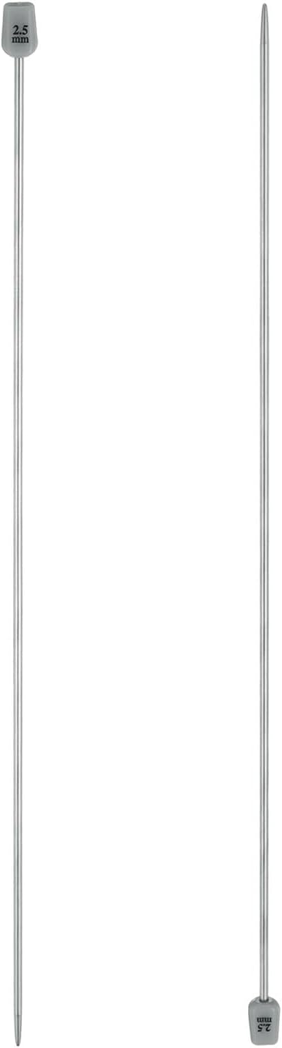 uxcell 2Pcs 2.5mm(C) Single Pointed Knitting Needles Stainless Steel 13.8 Inches Length Metal Weaving Tool for Handmade Projects DIY Knitting