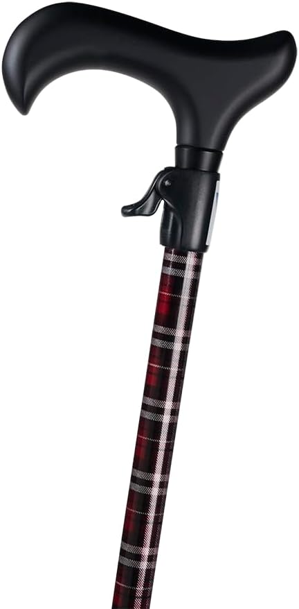 VMS QuickFit Trigger Adjustable Walking Cane - 300 lbs Capacity, Effortless Height Adjustment, Durable Aluminum Tube, TAA Compliant