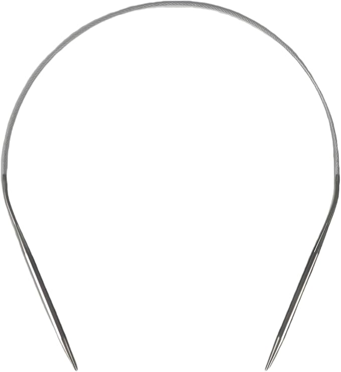 Size 4 Stainless Steel Circular Knitting Needles 16 Inch 3.5 mm Set Round Metal (Silver, 16 inch-4-(3.5mm))