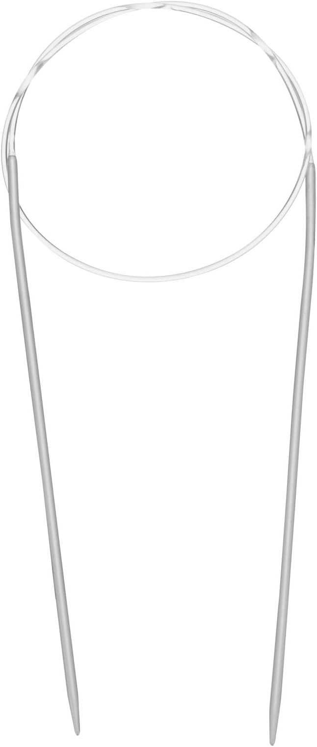 uxcell Aluminum Circular Knitting Needle 24 Inch (60cm) Length Size US 1.5 (2.5mm) Round Knitting Needle for Handmade Projects DIY Knitting